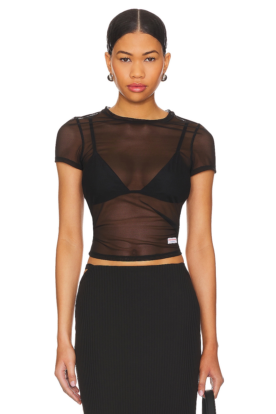 Alexander Wang Bodycon Short Sleeve Tee in Black | REVOLVE