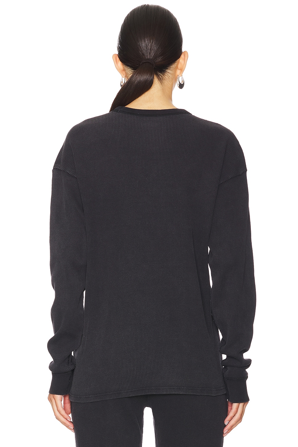 Waffle Crew Neck Long Sleeve - Thumbnail 3
