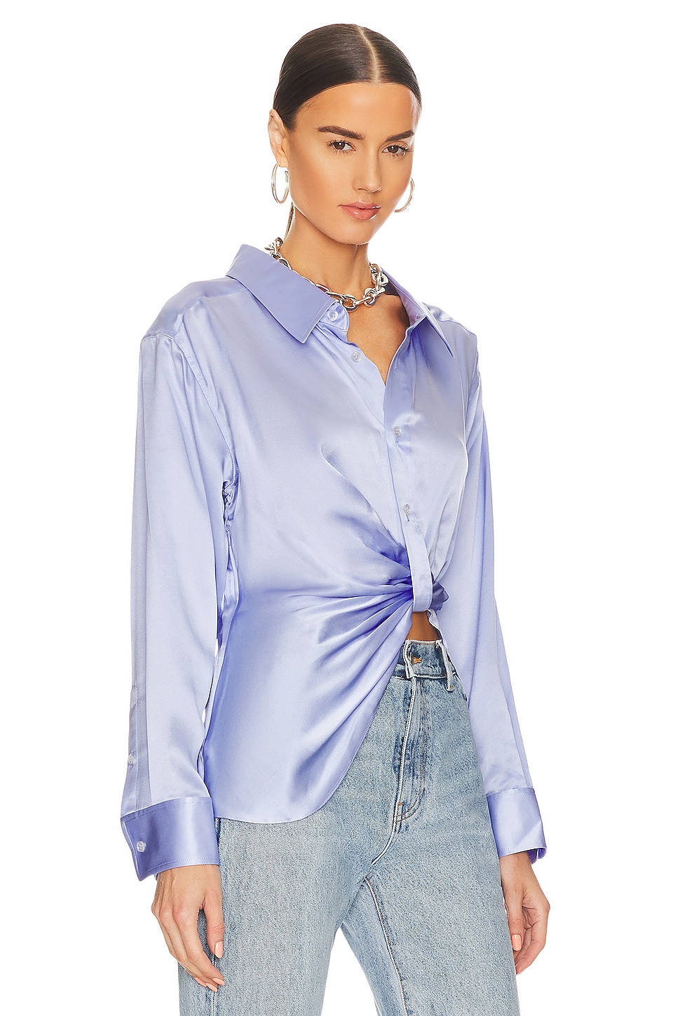 Alexander Wang Threaded Placket Buttonup Shirt in Easter Egg