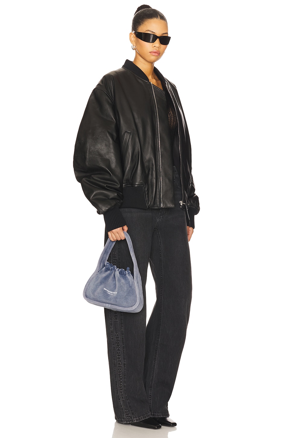 【Alexander Wang】Ryan ライトブルー スモールバッグ ryan small bag in ribbed knit