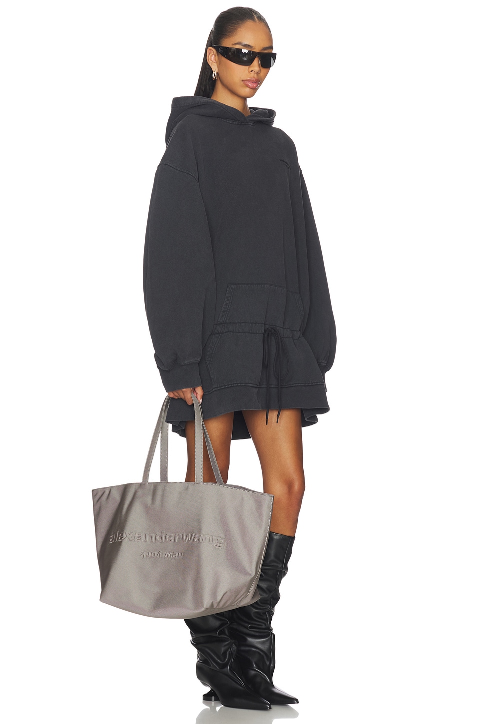 【美品】  UMA WANG / ユマワン | 2024AW | abstract print shopping bag / ビッグ トートバッグ | gray | メンズ Alexander Wang Punch Tote in Grey | REVOLVE