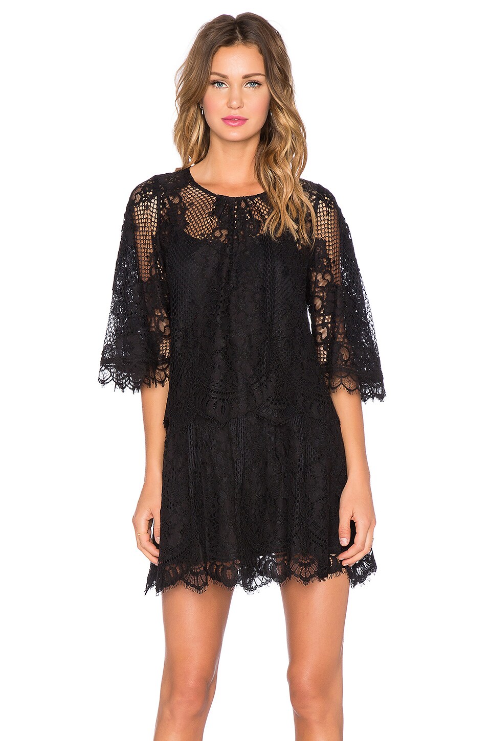 revolve black lace dress