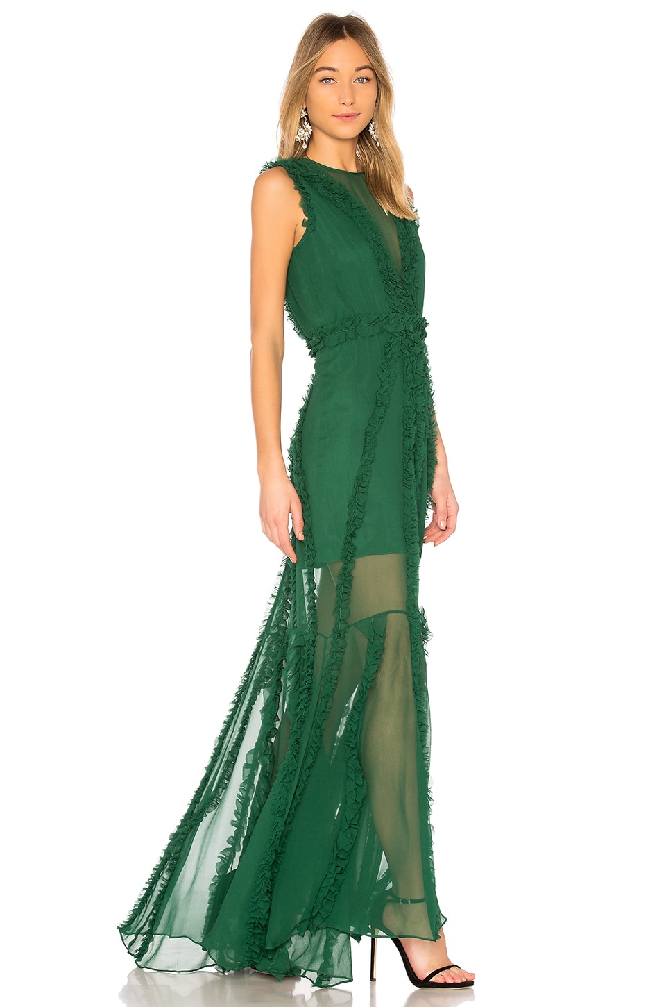 revolve emerald green dress