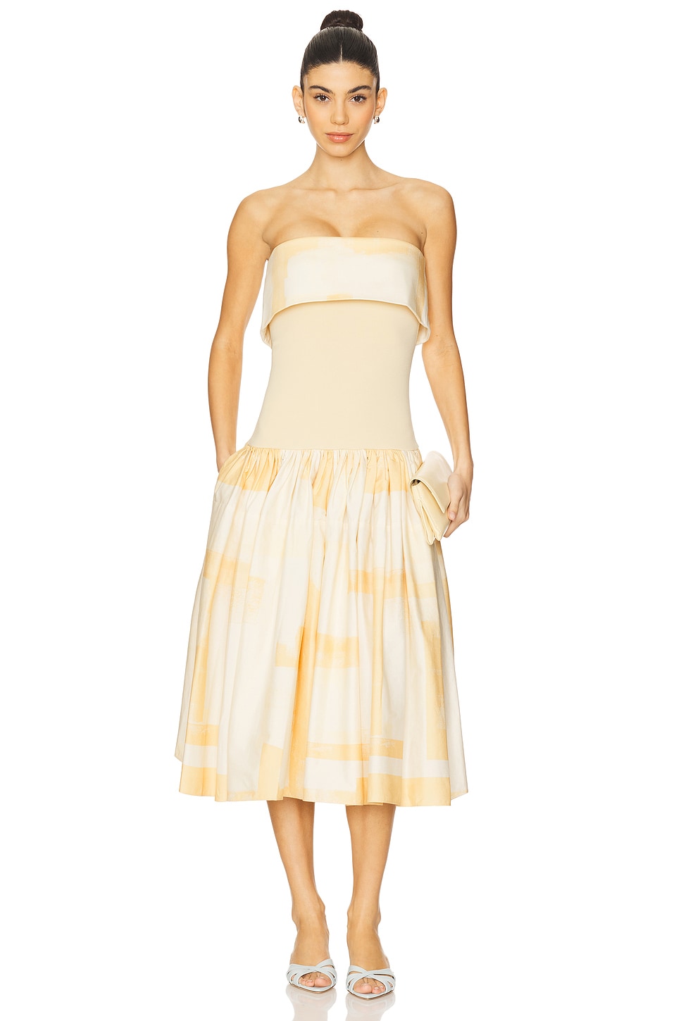 Alexis Robia Dress in Beige Brushstroke | REVOLVE