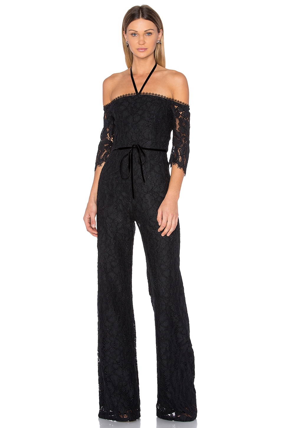 alexis black lace jumpsuit