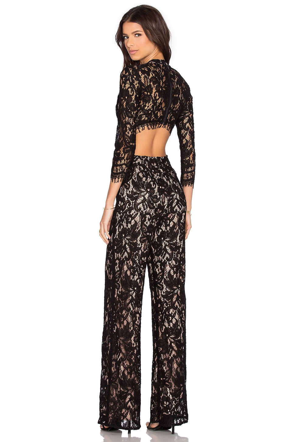 alexis black lace jumpsuit