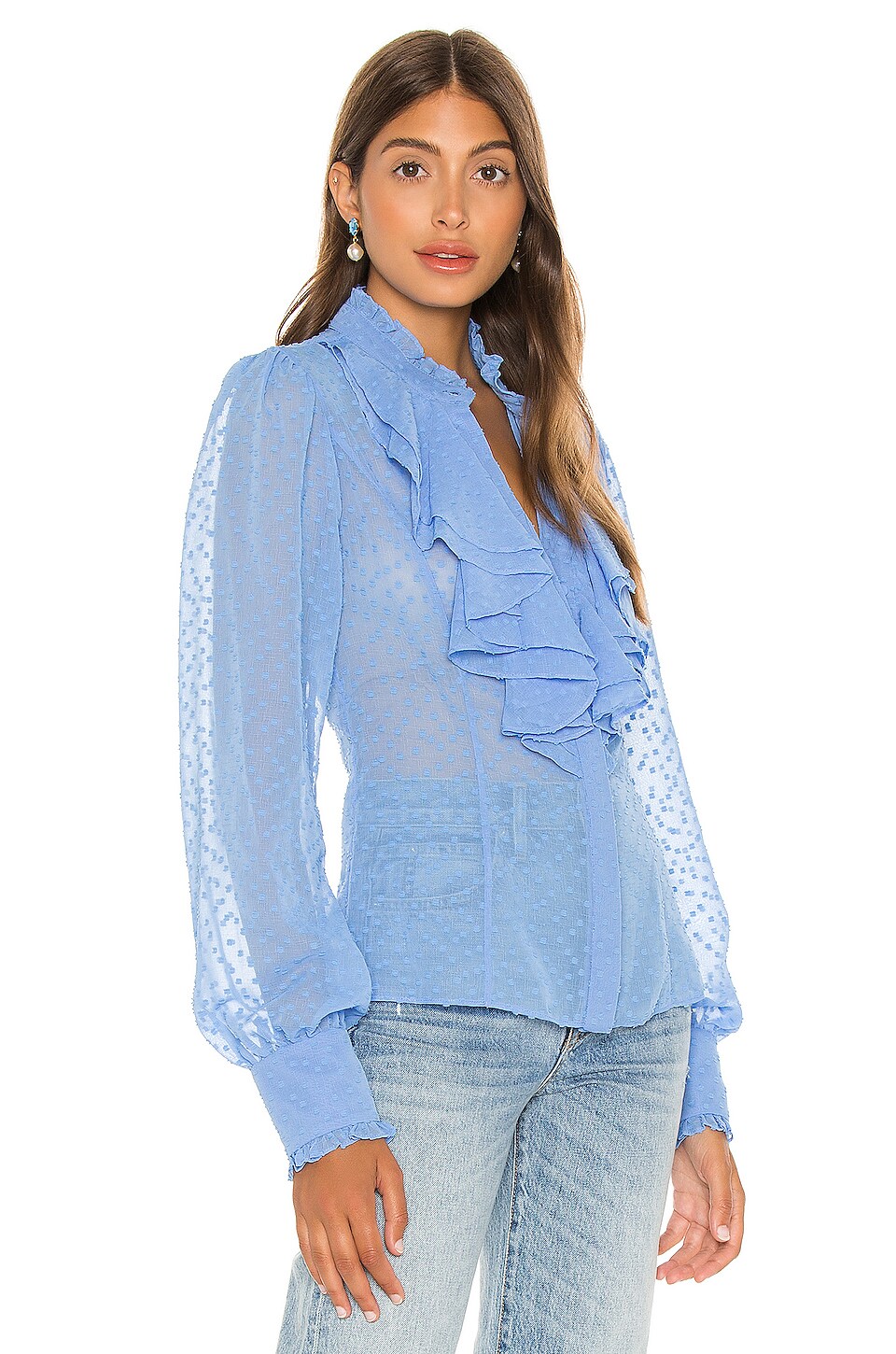 Alexis Benham Top in Blue Lace Embroidery | REVOLVE