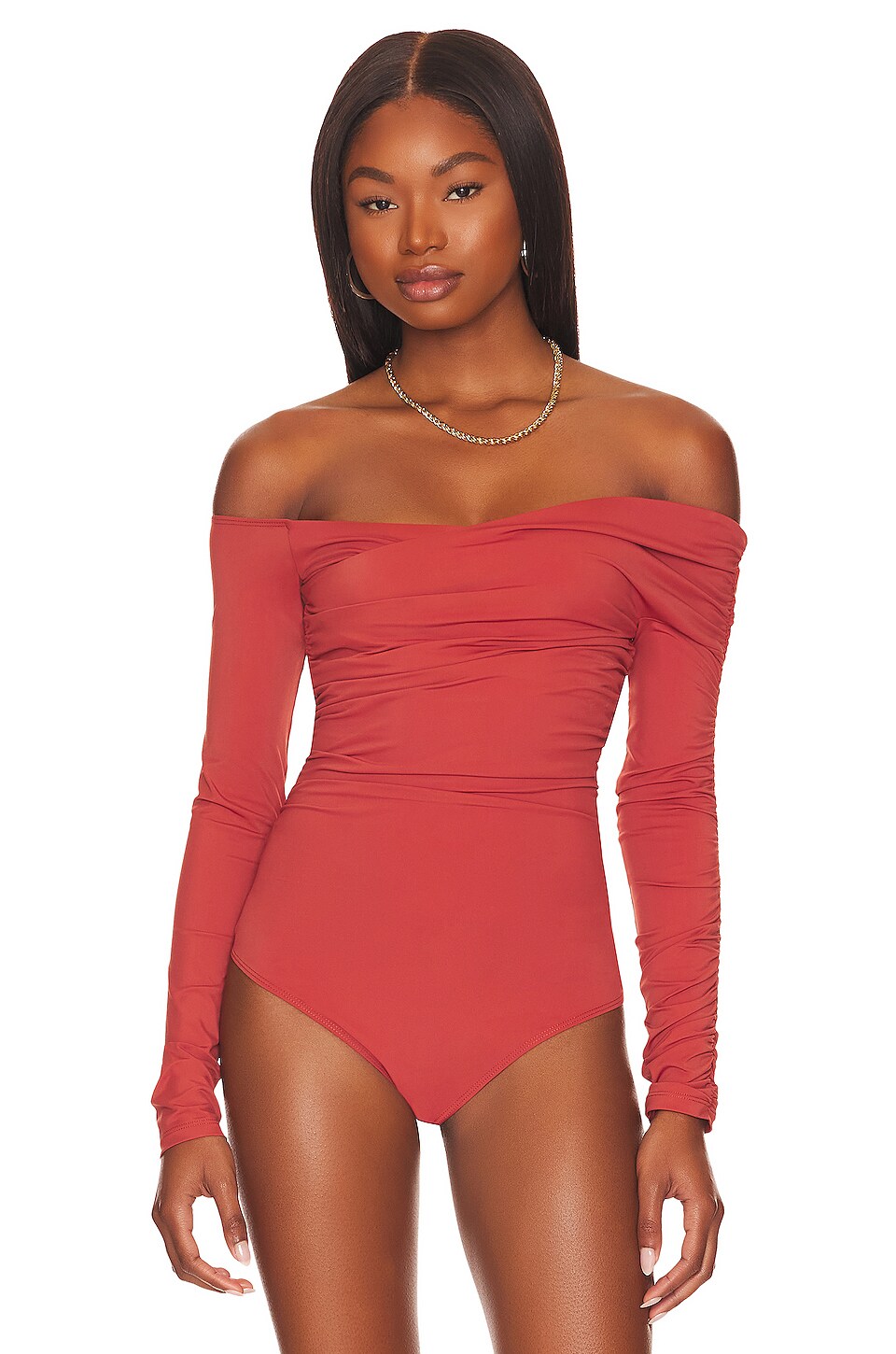 ALIX NYC Swinton Bodysuit in Terra Cotta