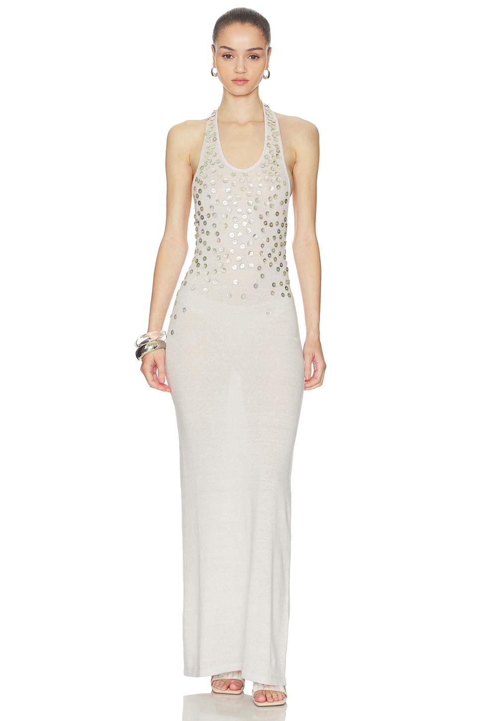 chinese dress ladies Aya Muse White Kala Open Back Maxi Dress