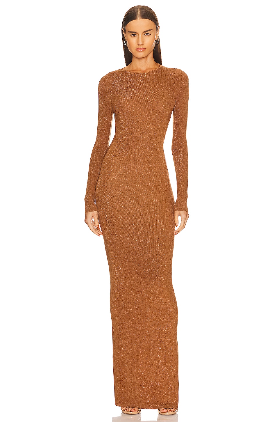 Aya Muse x REVOLVE Carrara Dress in Chocolate Lurex