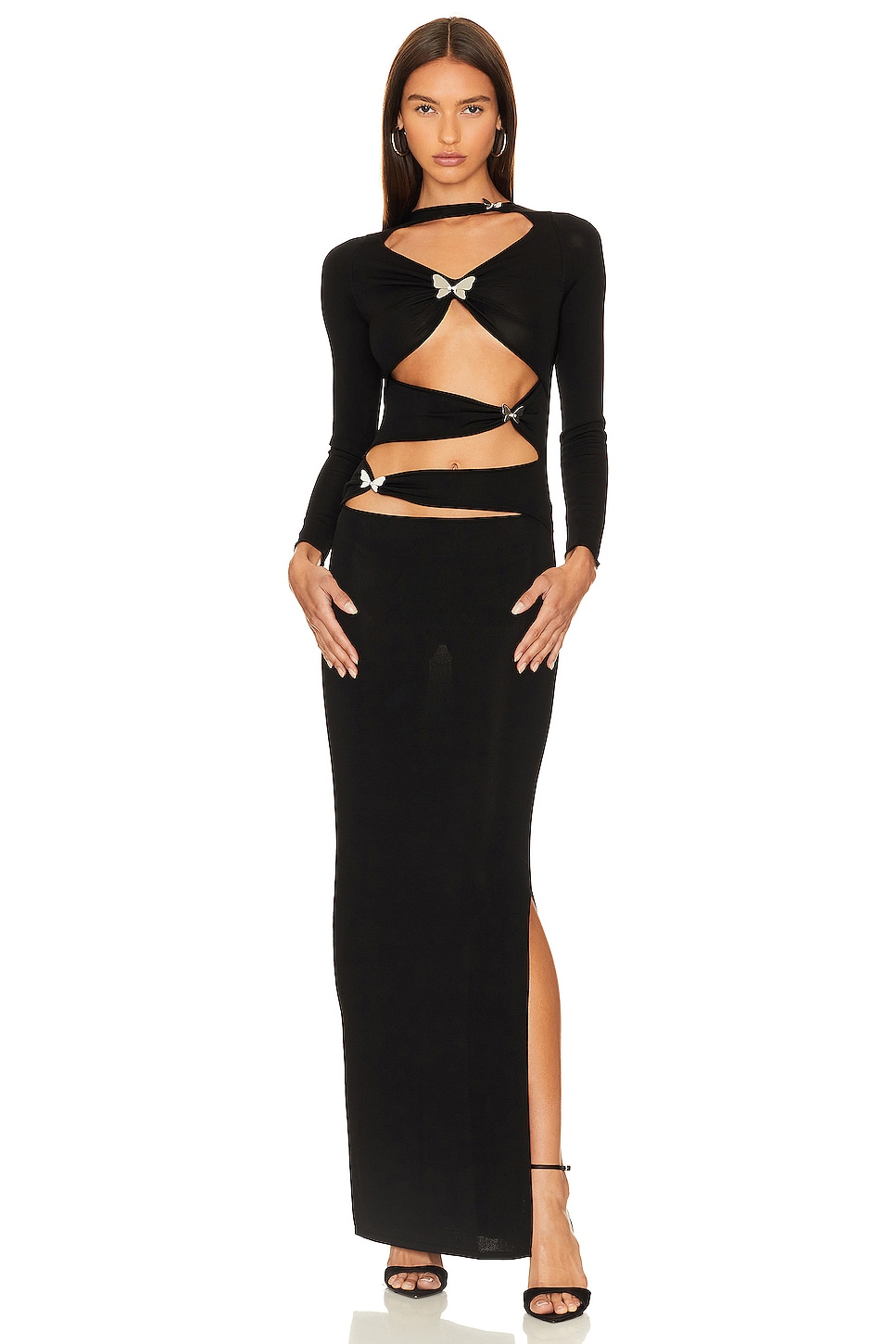 aya muse cut out dress Aya Muse Brown Perugia Cut-Out Dress Aya Muse