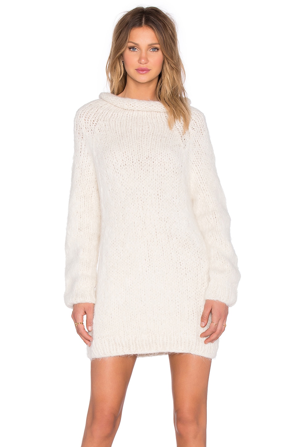 white sweater dress