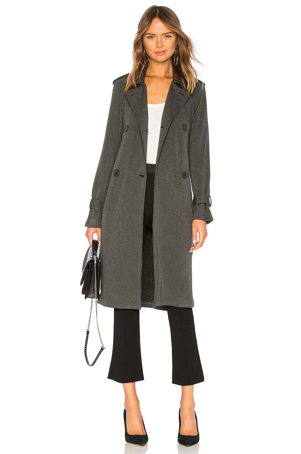 Bailey 44 Secret Agent Superluxe Fleece Trench in Anthracite | REVOLVE