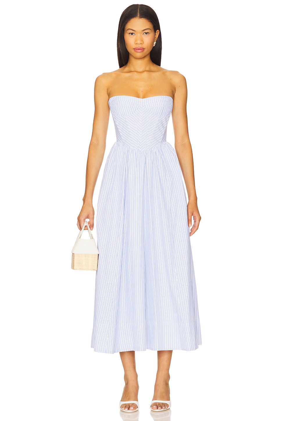 Lola Corset Stripe Midi Dress