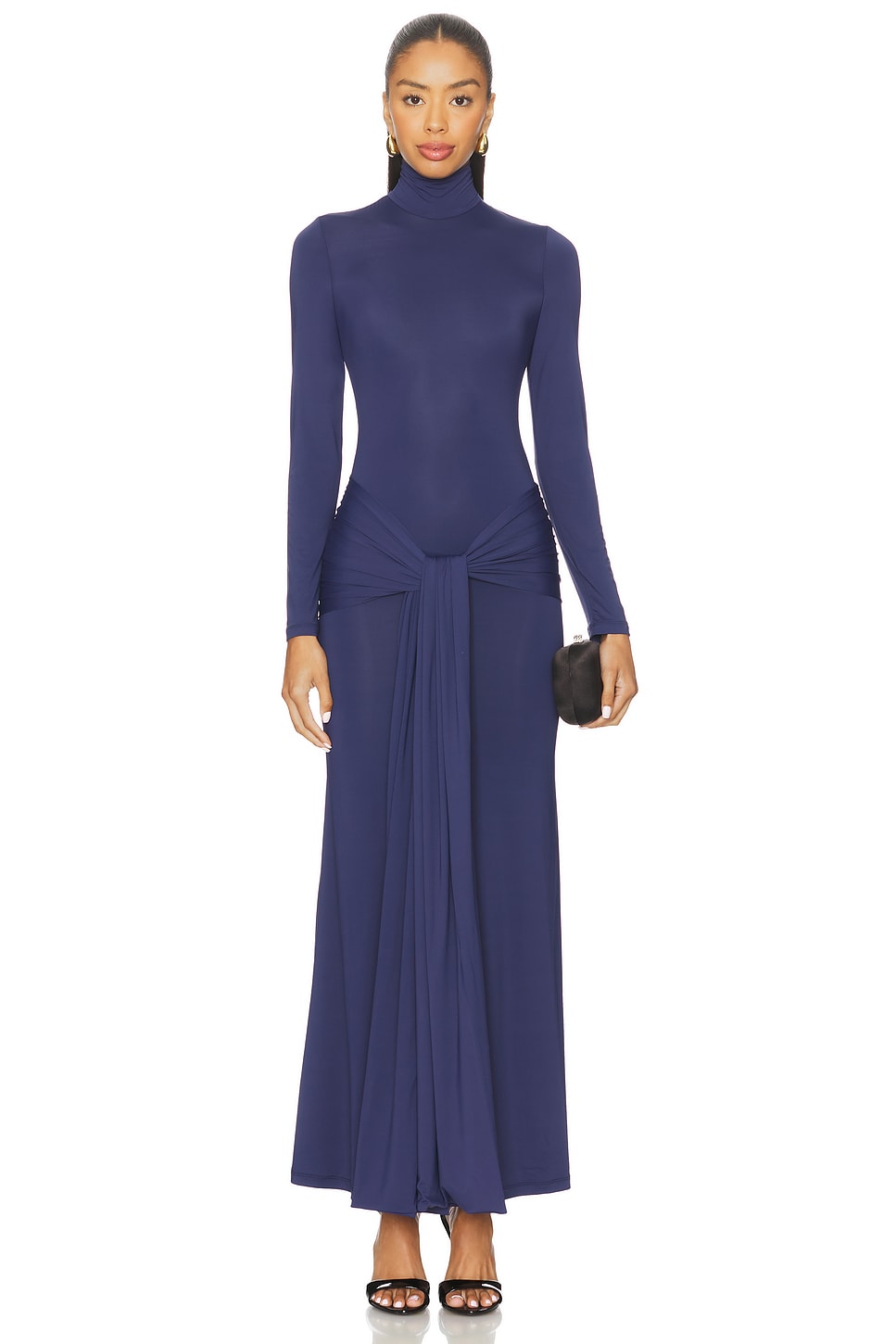 chinese dress ladies ALIX MAXI TIE FRONT DRESS - BURGUNDY