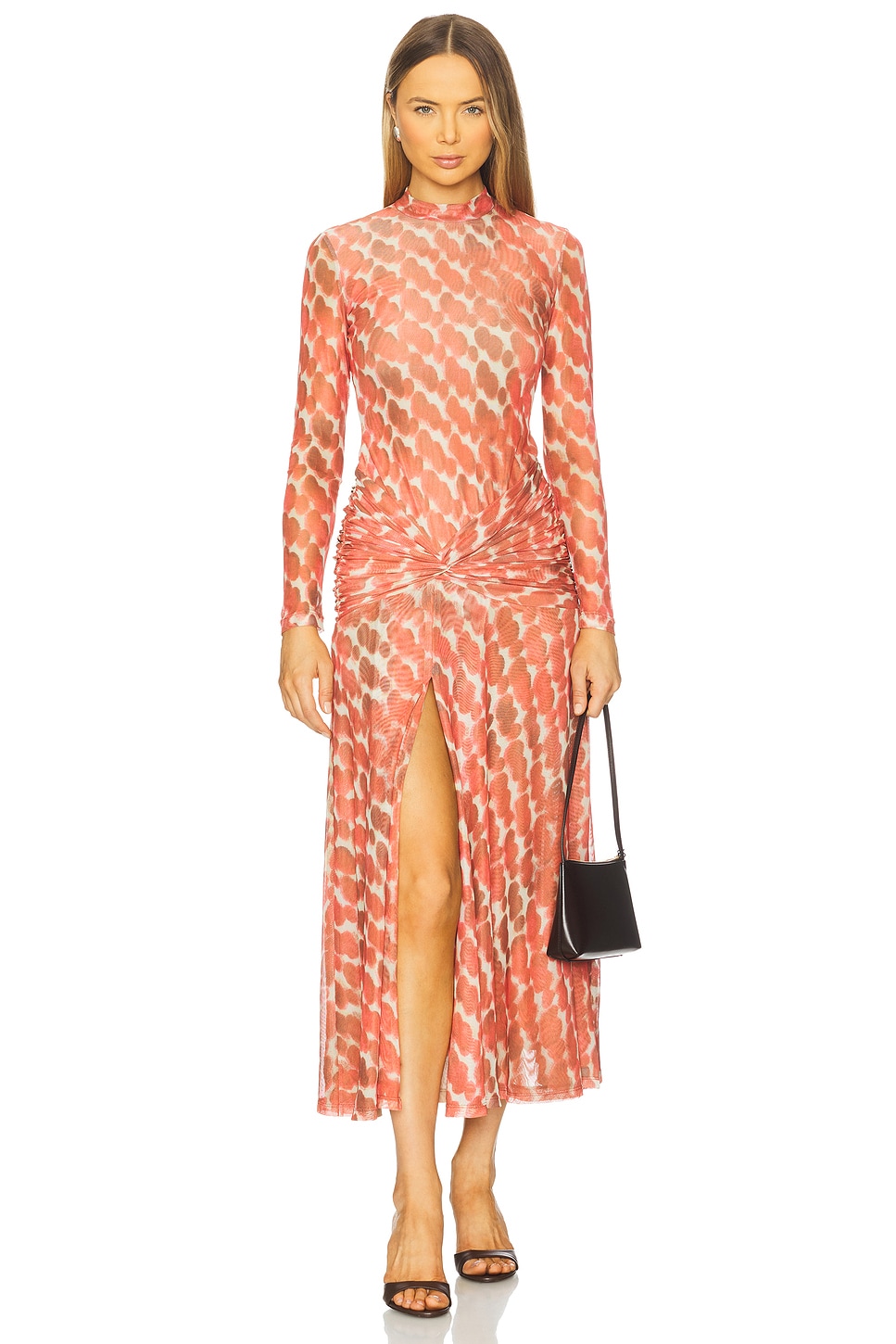 bardot lea printed mesh dress Bardot Lea Printed Mesh Midi Dress