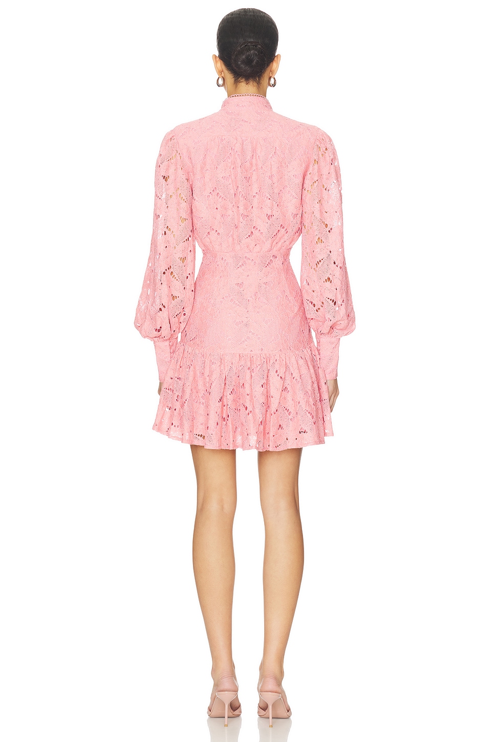 knee length dresses for ladies Remi Burgundy Mesh Rhinestone Lace Mini Dress(Archive Sale)