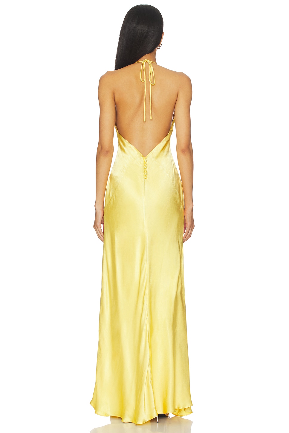 fitted lace wedding dress YVE HALTER MAXI DRESS - KHAKI main image 0