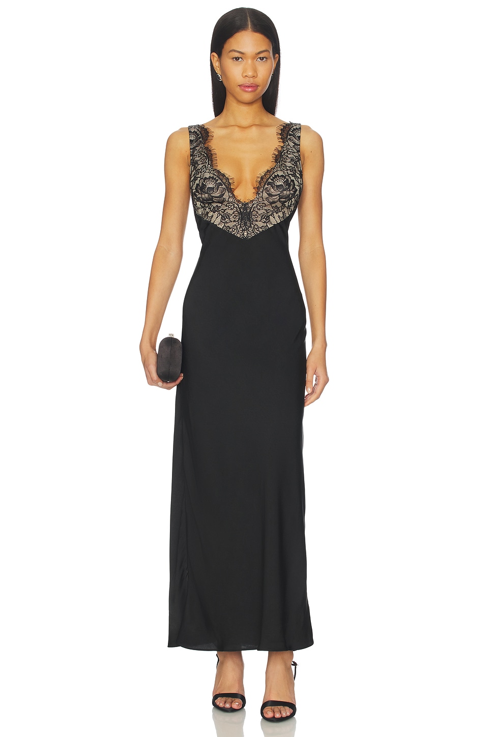 knee length dresses for ladies Idyll Black Lace Bardot Feather Fishtail Maxi Dress – Club L London