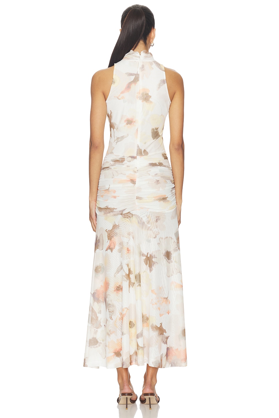 Bardot Leanna Mesh Midi Dress in Ivory Floral | REVOLVE