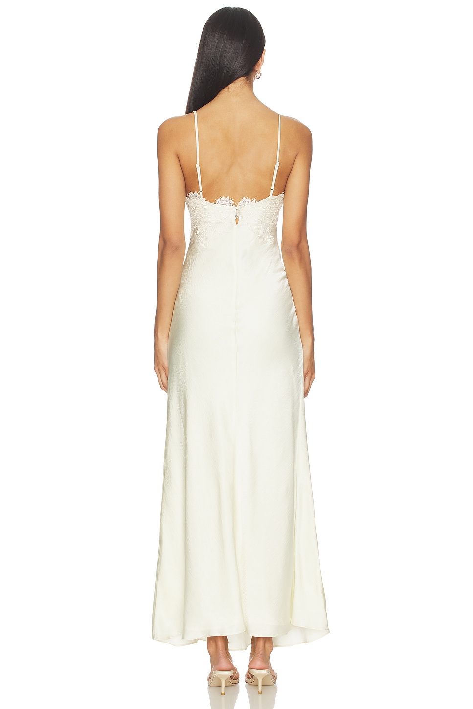 Bardot Elisan Lace Satin Maxi Dress in Ivory | REVOLVE