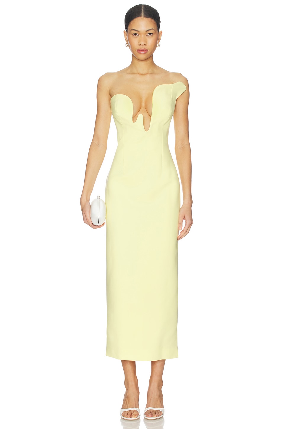 bardot martini midi dress in limoncello Martini Midi Dress In Limoncello