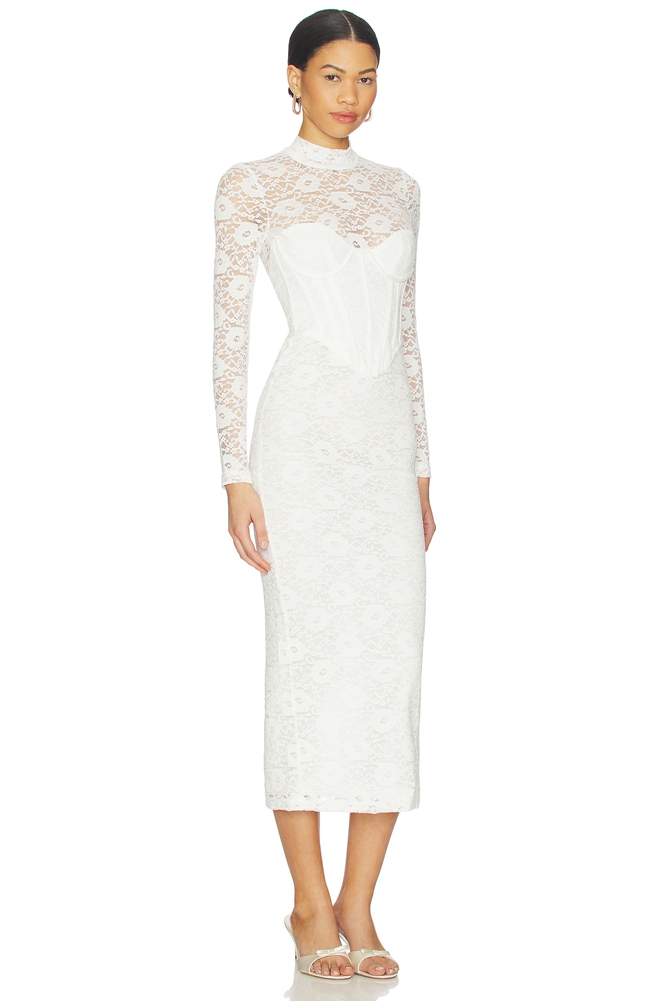 Carmen Lace Corset Midi Dress - thumbnail 3