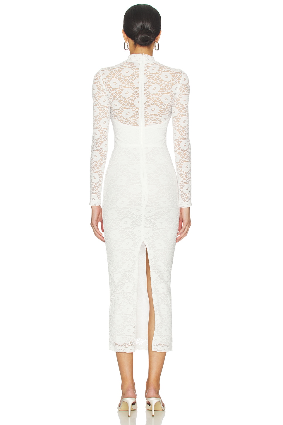 Bardot Carmen Lace Corset Midi Dress Orchid Wht