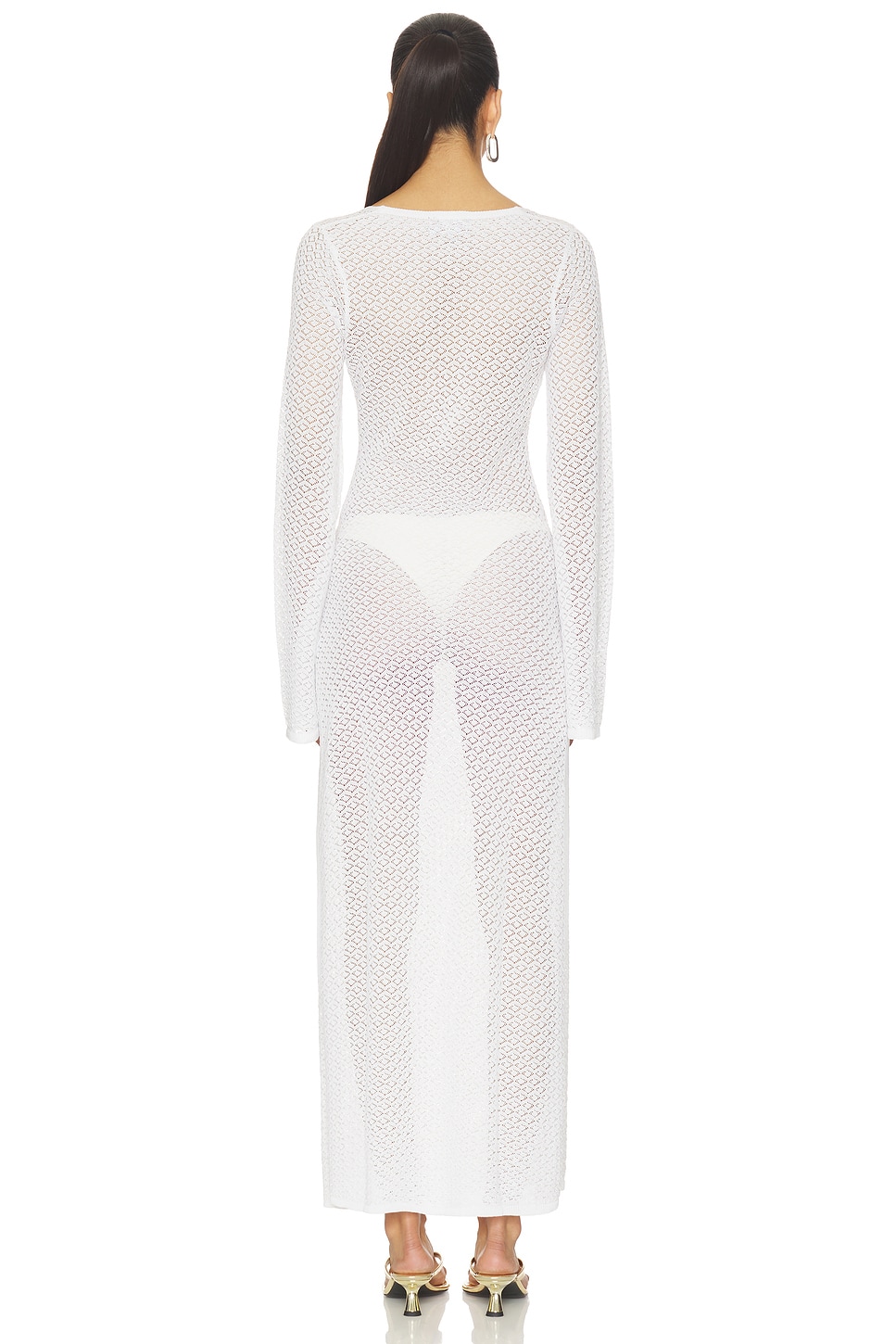 crochet bardot dress Nasty Gal Women's Shell & Droplet Beaded Crochet Bardot Beach Dress in Chocolate