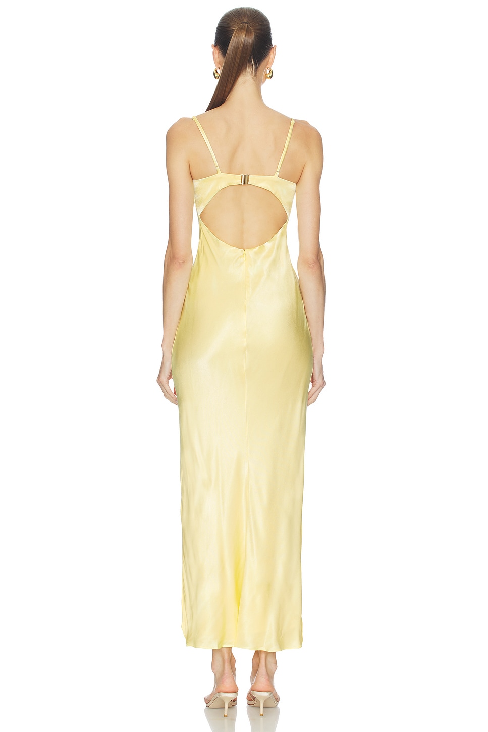 yellow satin maxi dress Ensley - Light Size medium measures 53.75 from shoulder to hem Bardot Devin Satin Maxi Dress