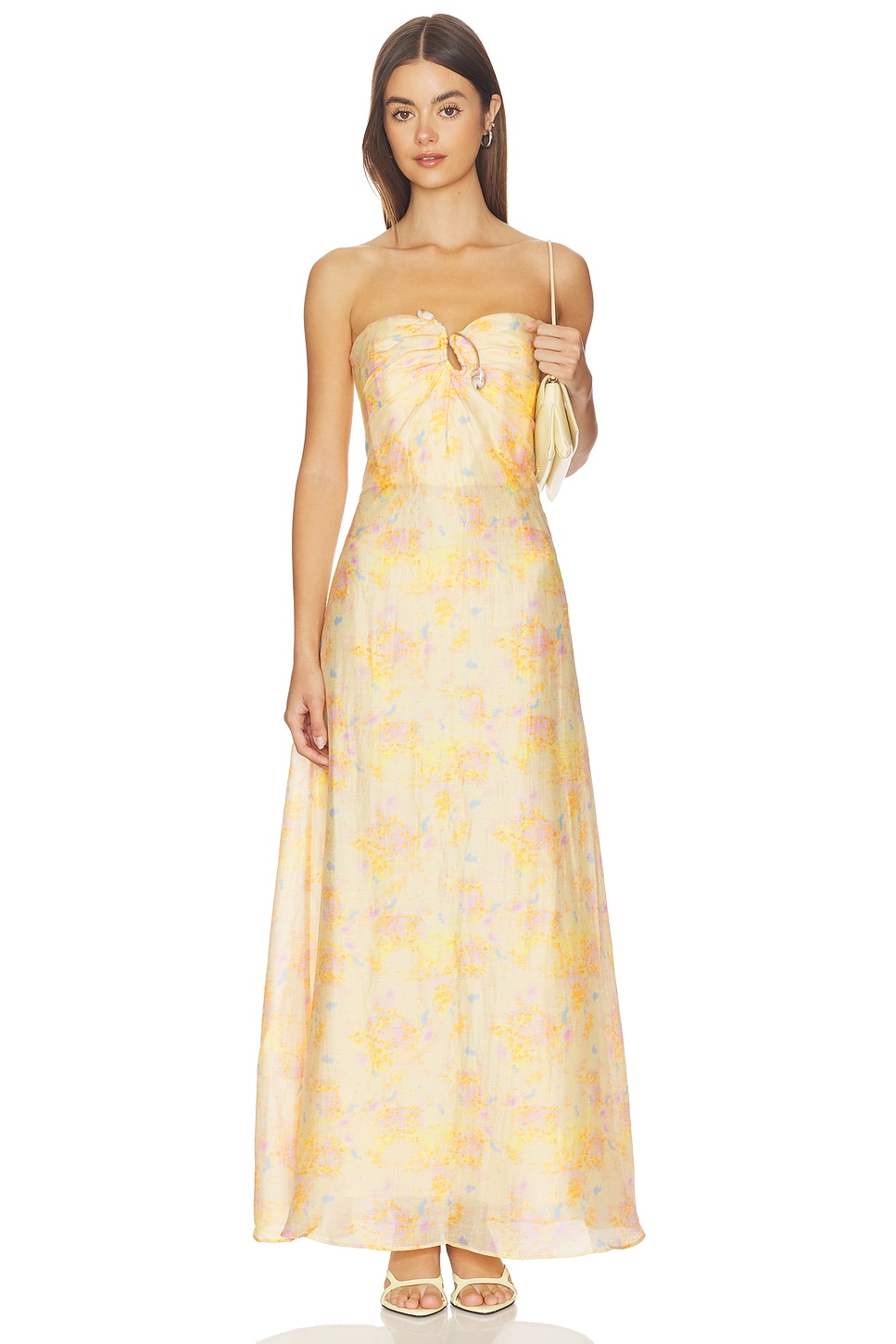 Bardot Amina Strapless Maxi Dress in Yellow Floral | REVOLVE Bardot Amina Strapless Maxi Dress in Yellow Floral | REVOLVE