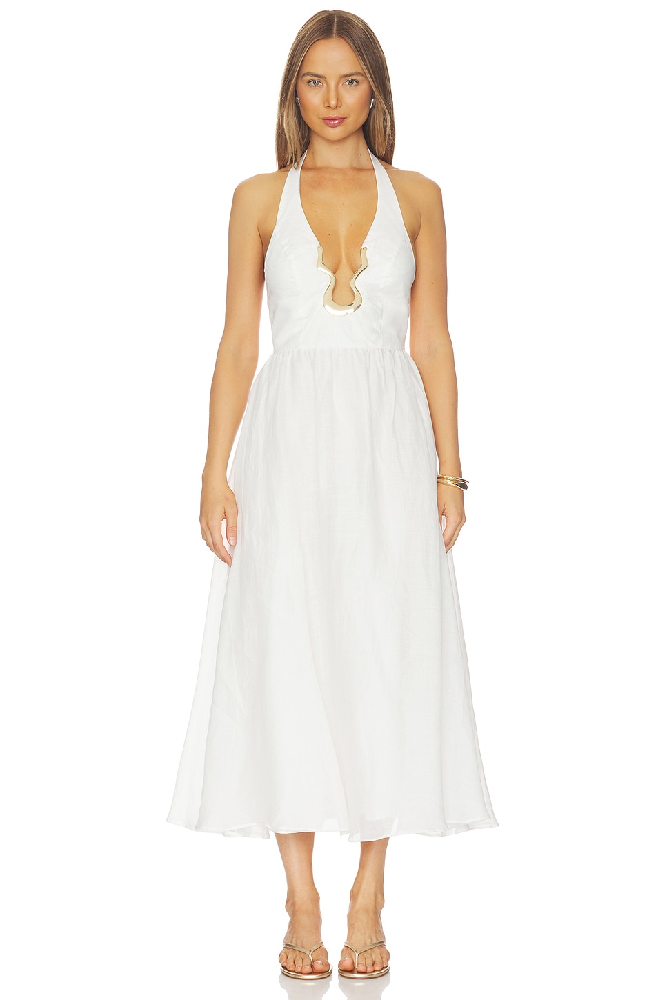 Cavarly Ramie Halter Dress