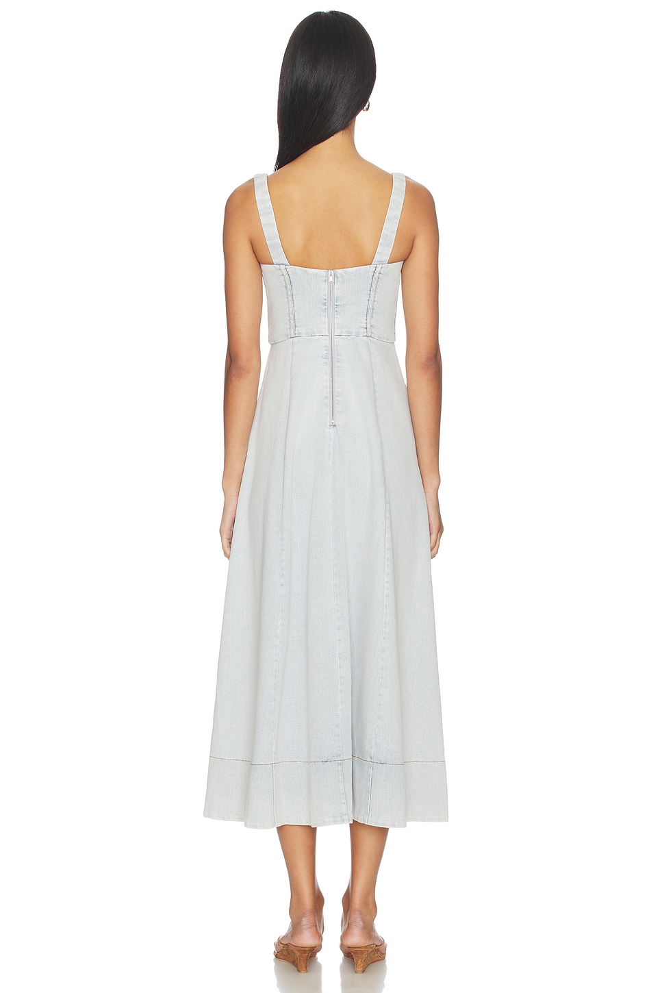 Bardot Lilah Denim Midi Dress in Light Denim