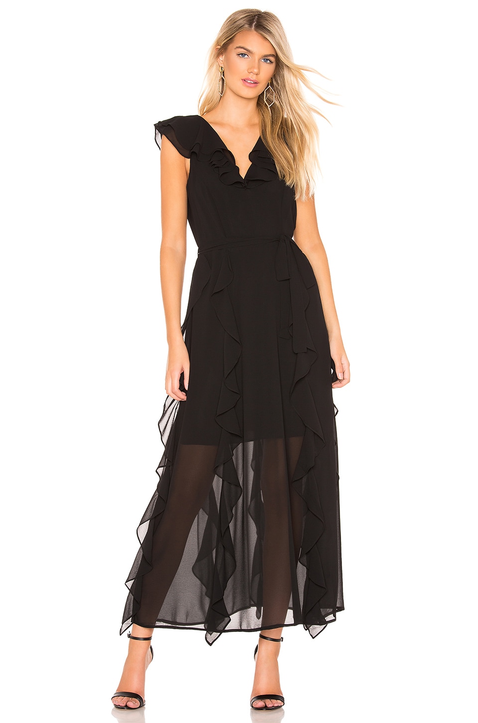 Bardot Emily Frill Dress in Black | REVOLVE