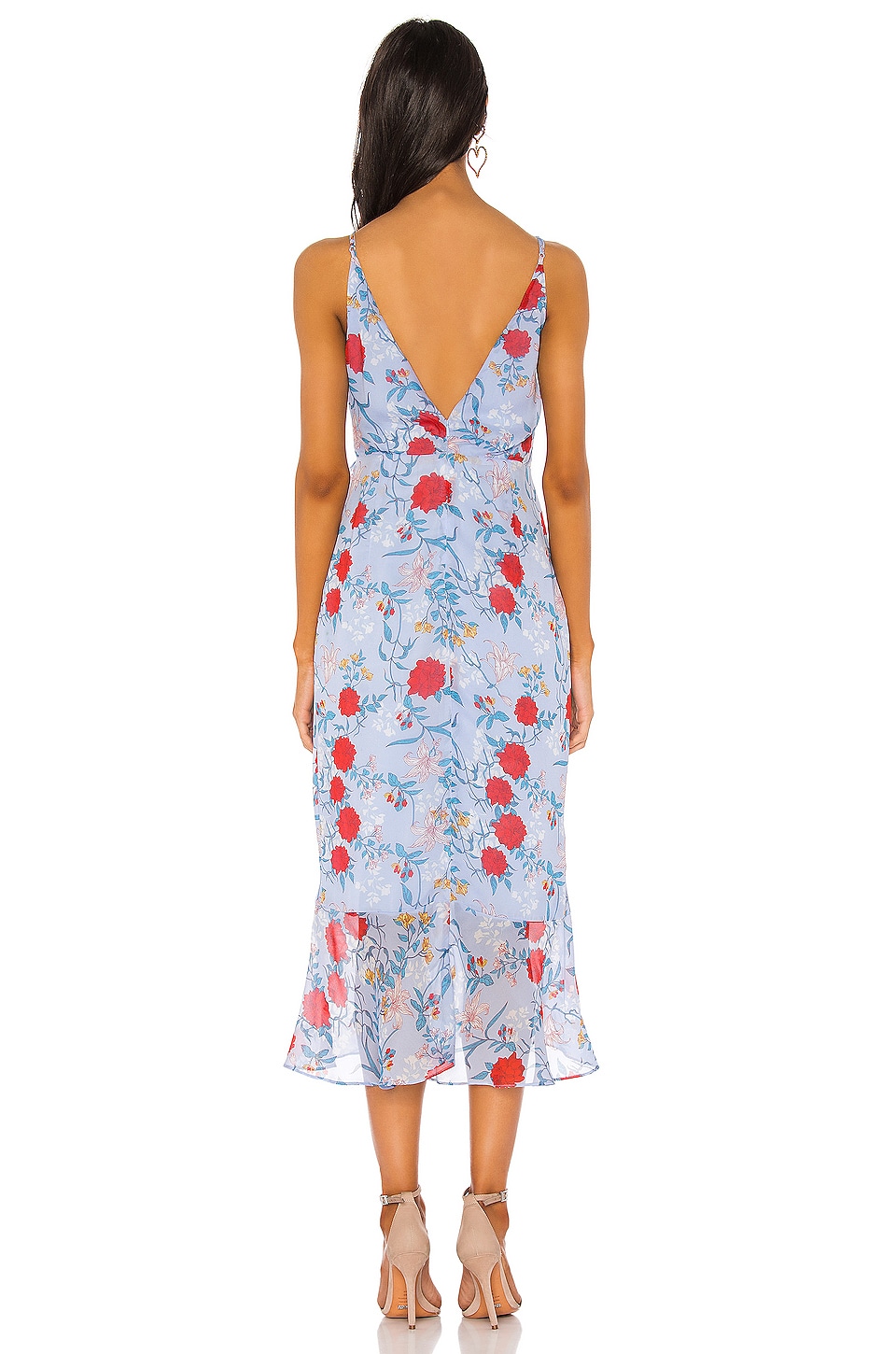 Bardot Dress in Blue & Red Floral | REVOLVE