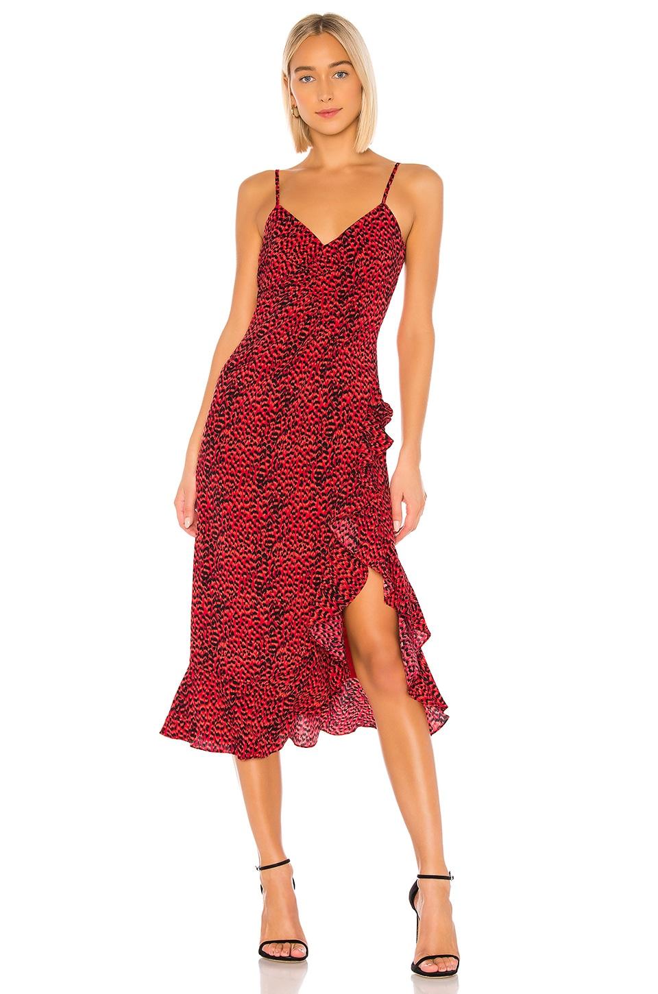 Bardot Lexie Midi Dress in Red Leopard | REVOLVE