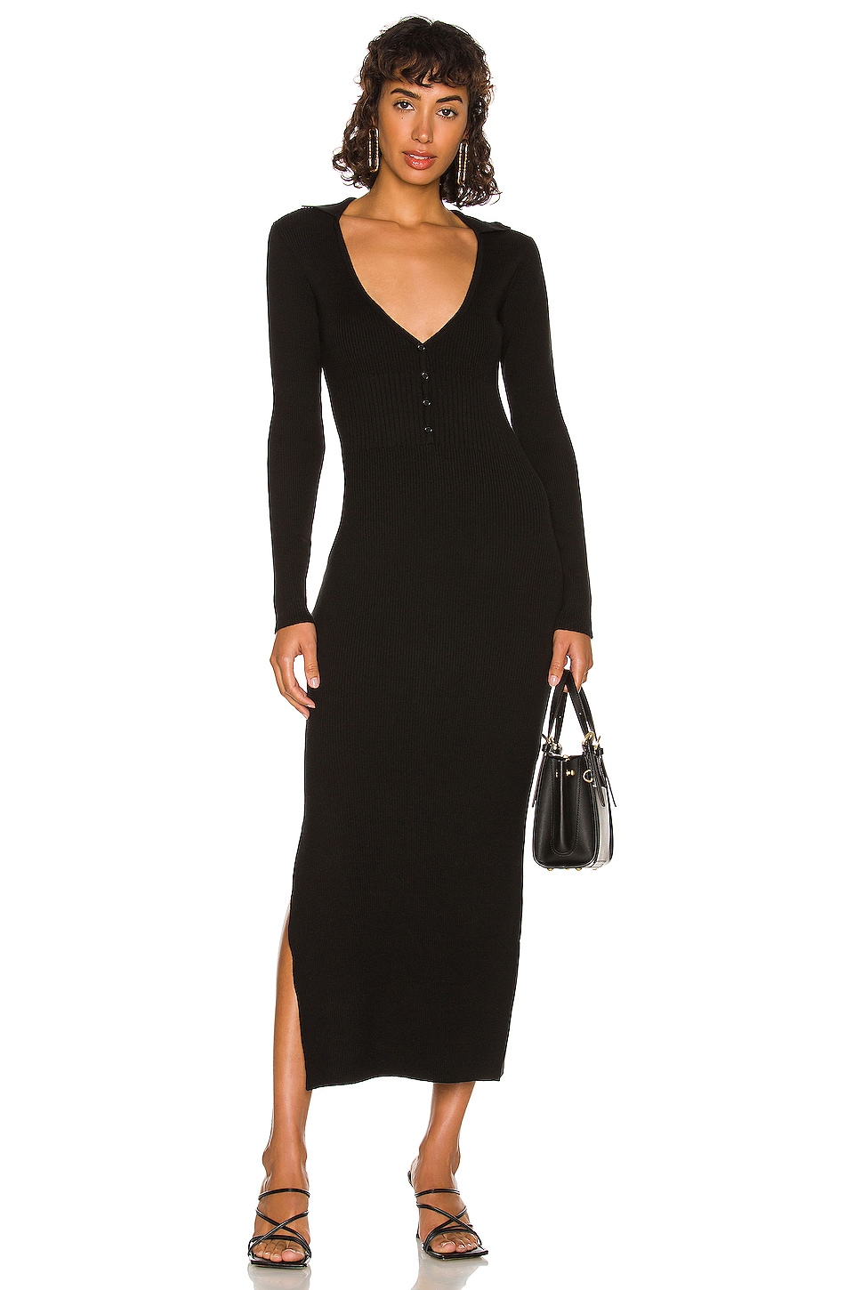 Bardot Collar Knit Dress in Black | REVOLVE