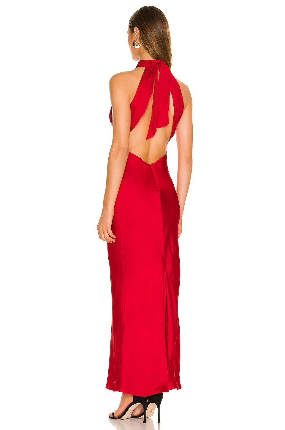 Bardot Amalfi Maxi Slip Dress in Fire Red