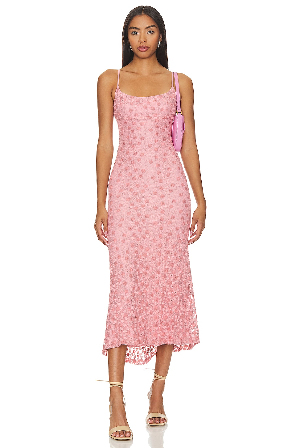Floral Bardot Pleated Midi Dress Multi