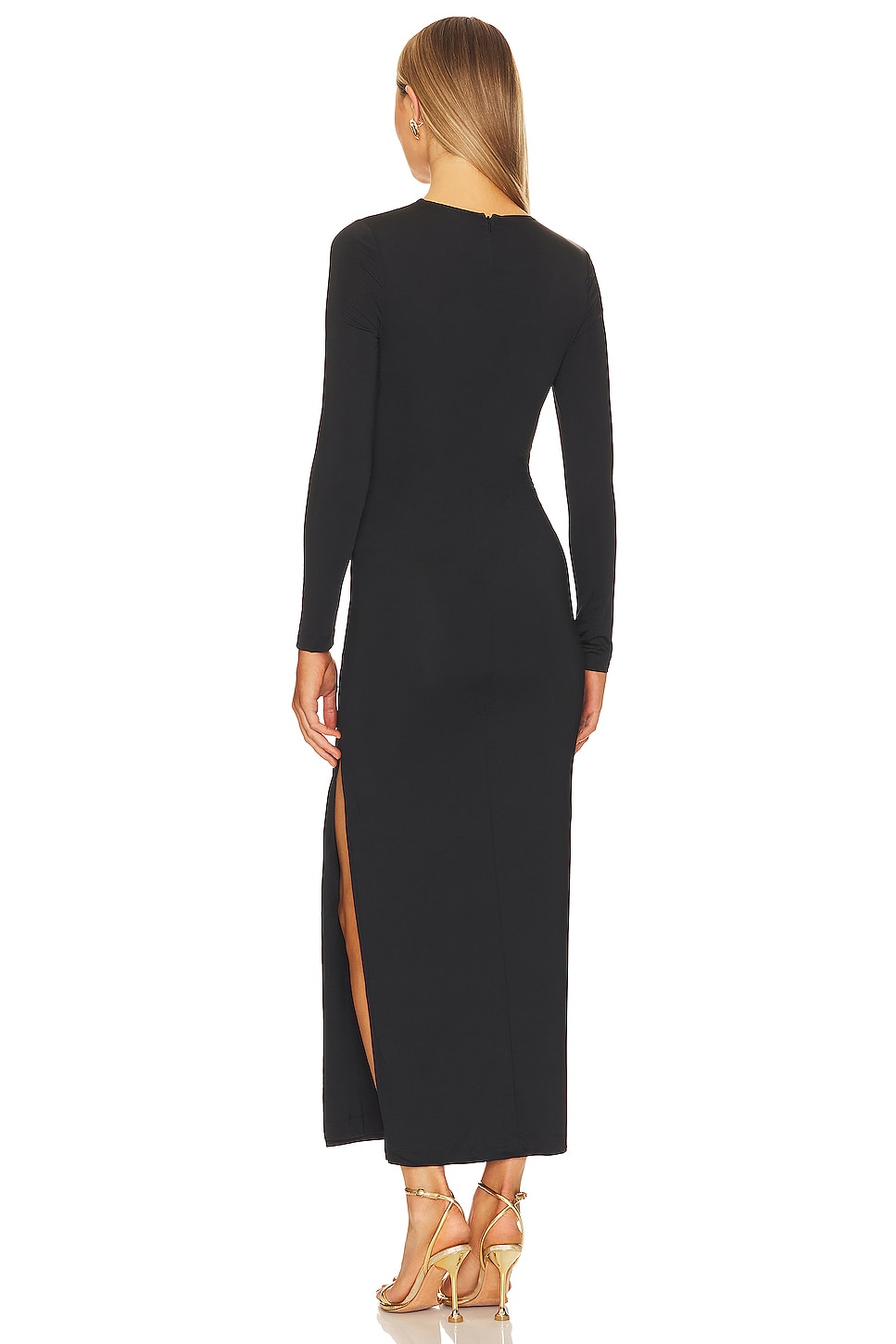 black maxi dress with cutout back Varena Twisted Cut-Out Maxi Dress
