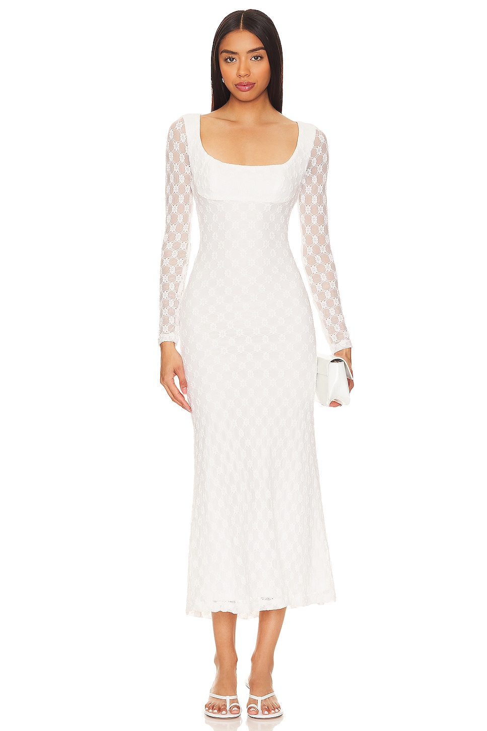 Bardot Adoni Midi Dress in White | REVOLVE