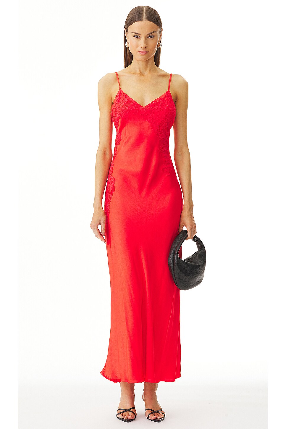 Bardot Amalfi Maxi Slip Dress in Fire Red