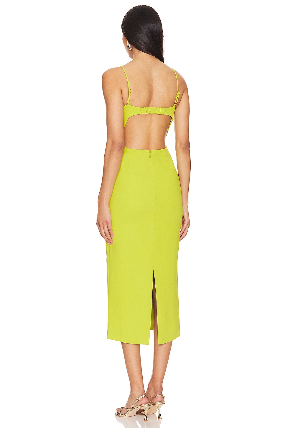 Bardot Vienna Midi Dress in Lime REVOLVE