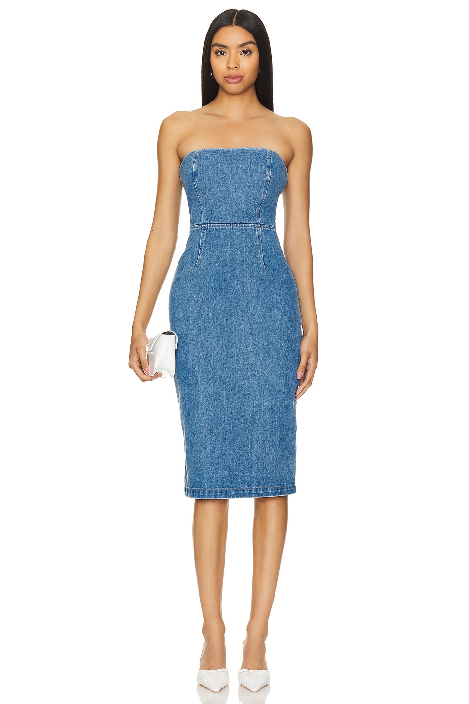 bardot miami denim dress Bardot Martel Denim Midi Dress Dark