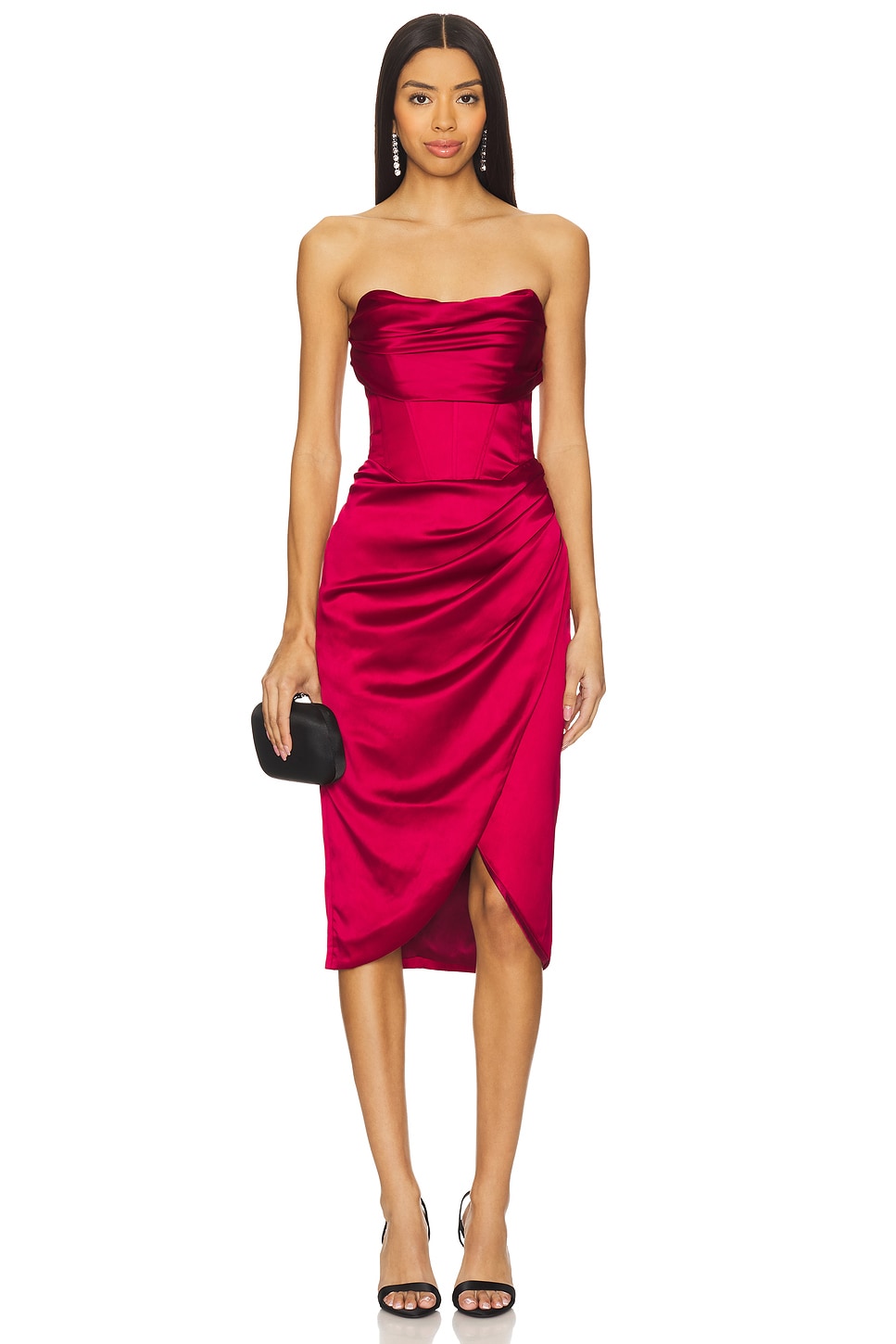 princess polly baby blue dress Bardot Jamila Corset Dress in Burgundy