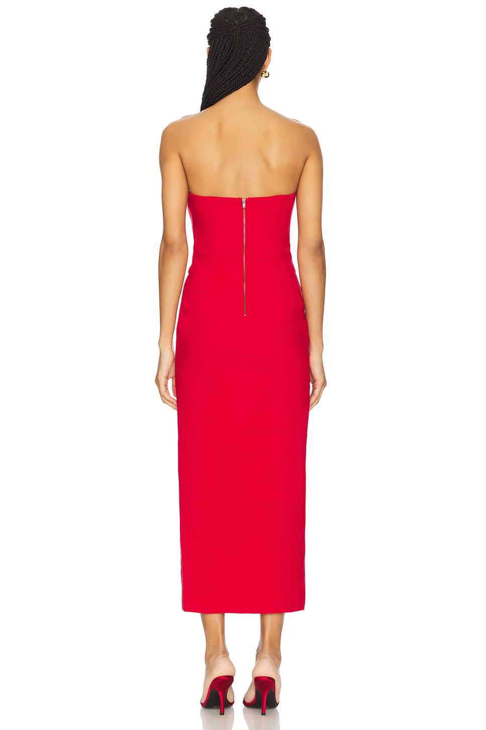 Bardot NIKKI STRAPLESS MIDI DRESS in Deep Red | REVOLVE Bardot NIKKI STRAPLESS MIDI DRESS in Deep Red | REVOLVE