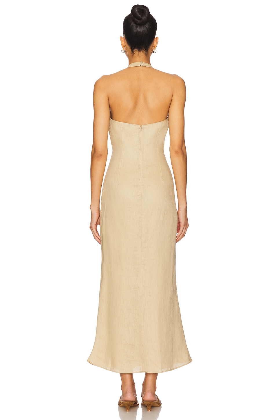 x REVOLVE Paola Halter Linen Midi Dress