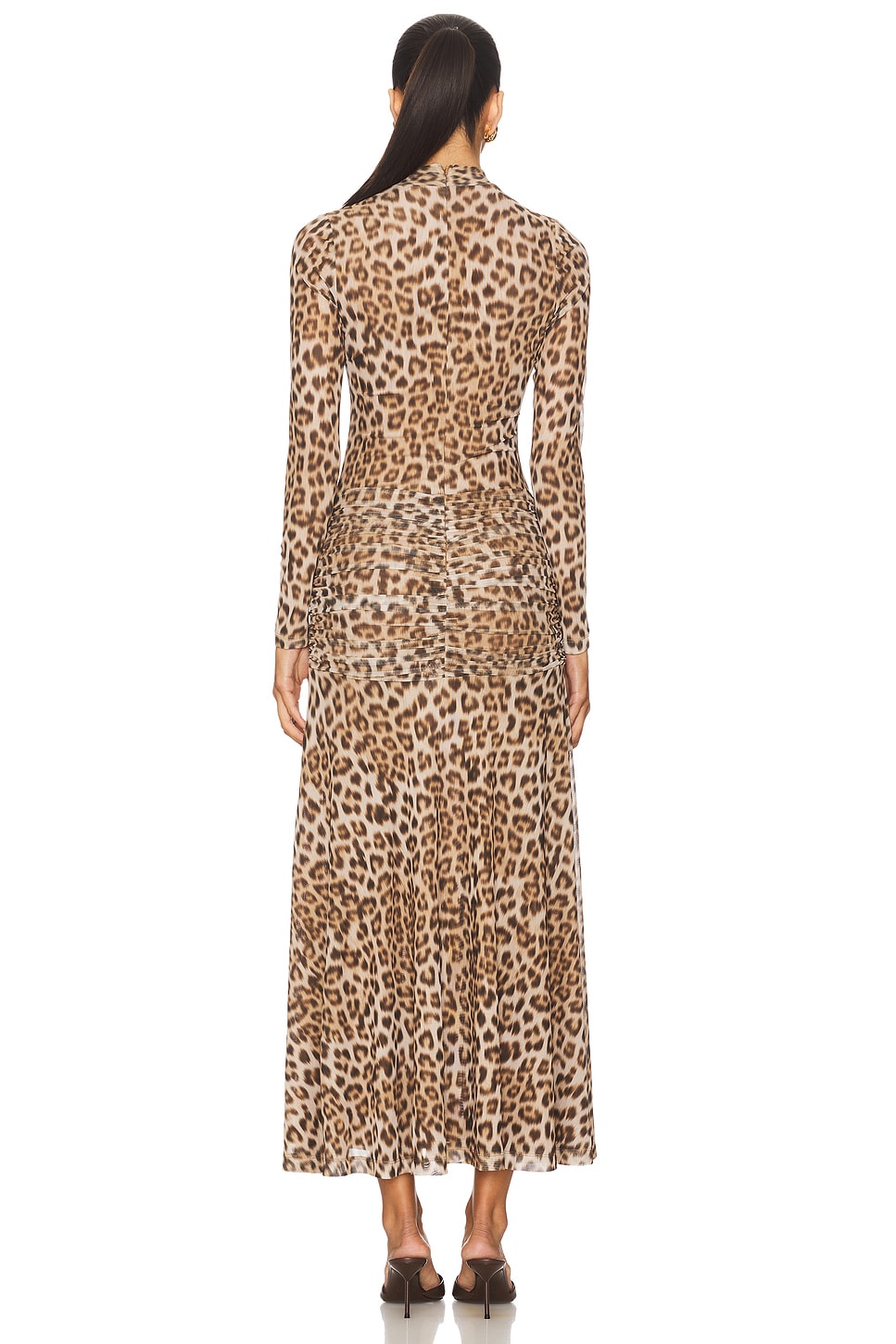 Lea Printed Mesh Midi Dress