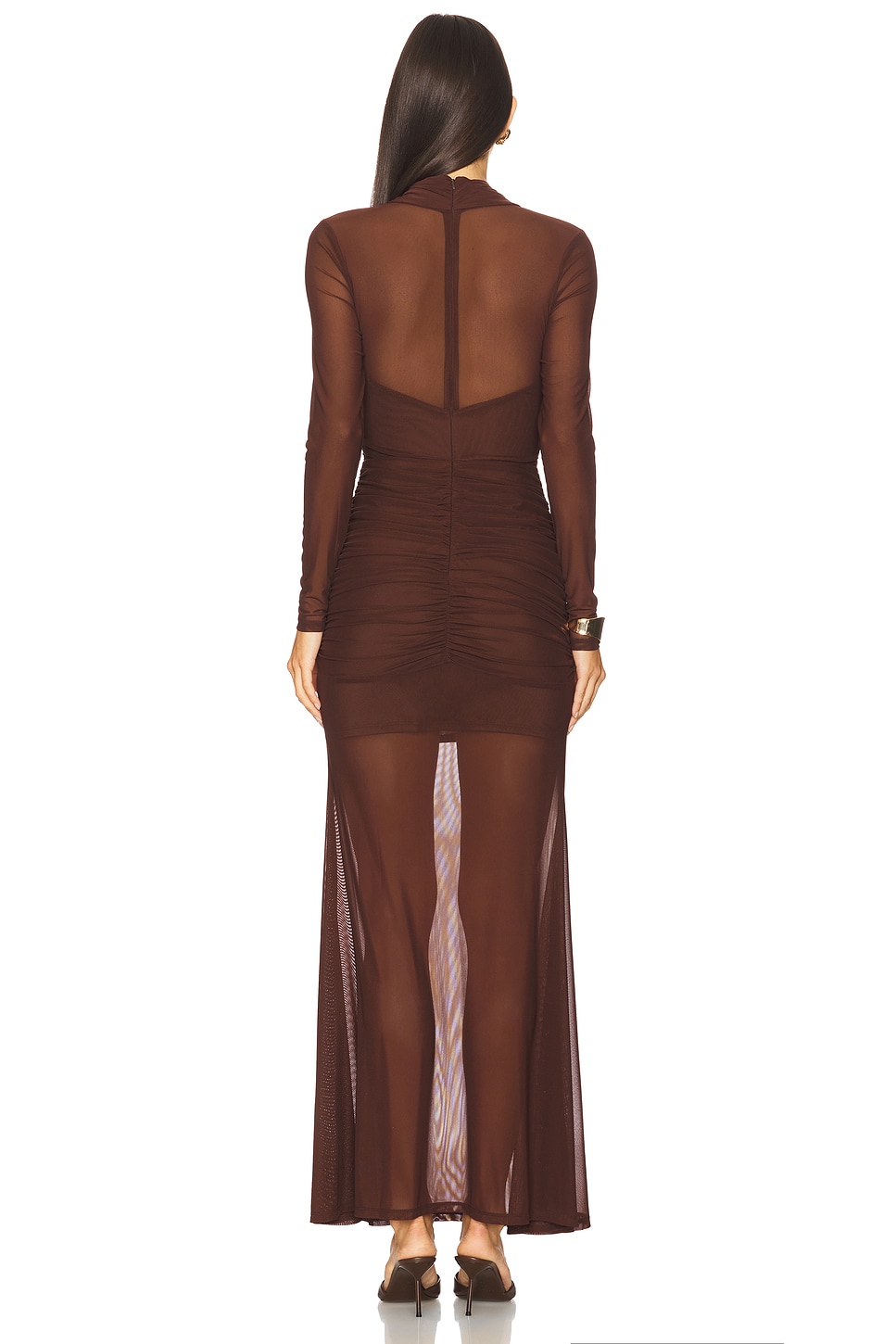 Veria Wrap Mesh Maxi Dress
