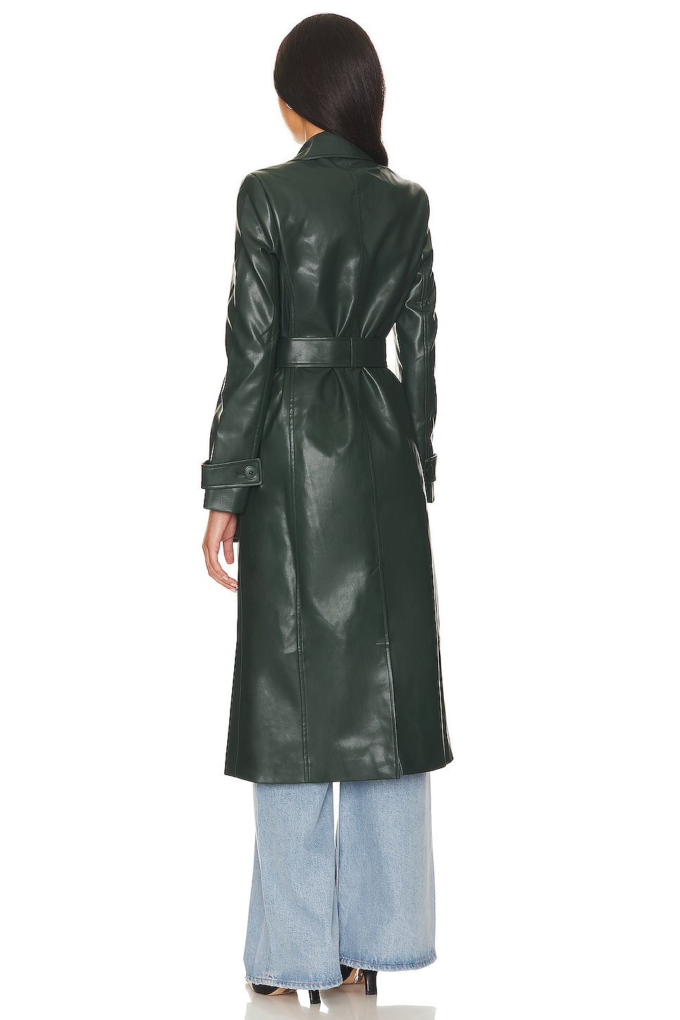 Faux Leather Trench Coat